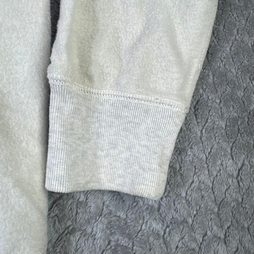 Chaps Fleece Pullover Mens Large Striped Quarter Button Mock Neck Cream Sweater - Picture 12 of 16